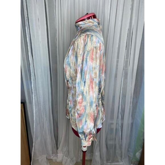 Adolfo Esprit suit mock neck blouse vintage 1980s pink - Picture 9 of 16